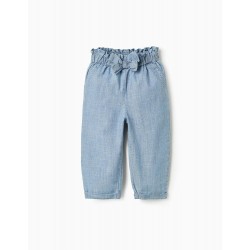 BABY GIRL JEANS WITH BOW, BLUE