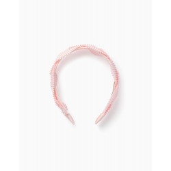 BRAIDED HEADBAND FOR BABY AND GIRL, LIGHT PINK