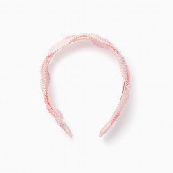 BRAIDED HEADBAND FOR BABY AND GIRL, LIGHT PINK