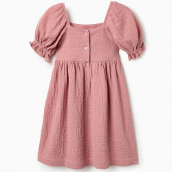 BAMBULA DRESS IN COTTON FOR GIRL, PINK