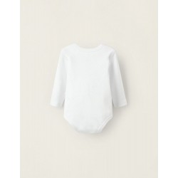 PACK 4 COTTON BODYSUITS FOR NEWBORN AND BABY, WHITE