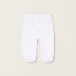 PACK 4 PANTS WITH PLEATS AND HIGH WAIST FOR NEWBORN AND BABY, WHITE