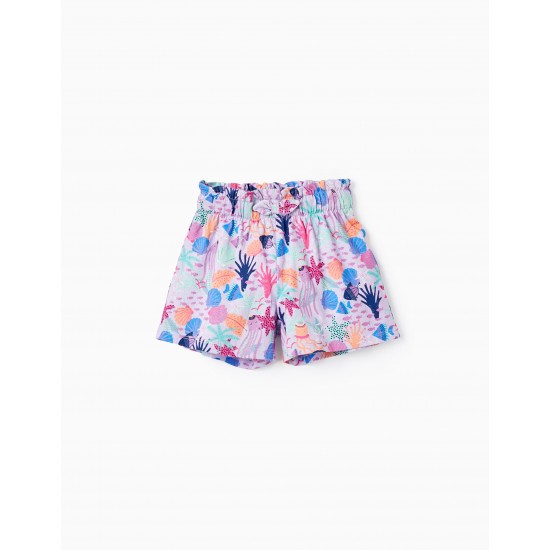 BABY GIRL'S COTTON SHORTS 'NAVY', LILAC