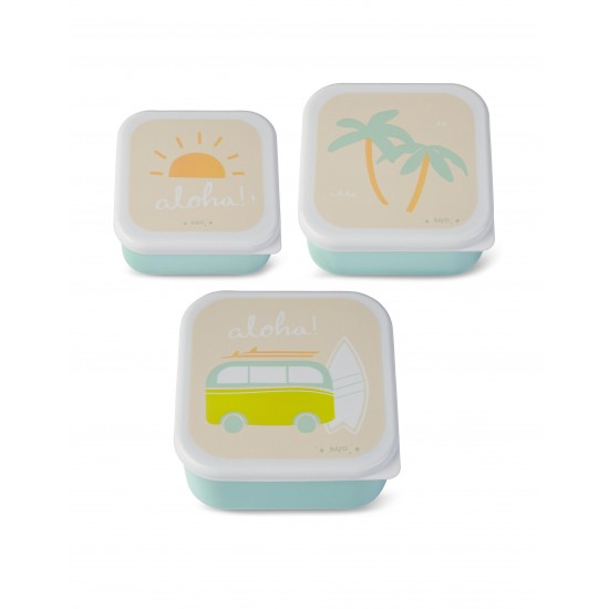 PACK OF 3 SARO, ALOHA LUNCH BOXES