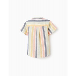 STRIPED COTTON SHIRT FOR BABY BOY 'B&S', MULTICOLOR