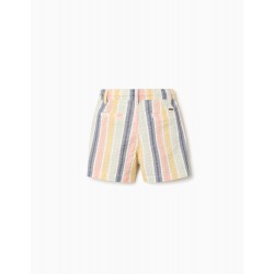 STRIPED COTTON SHORTS FOR BABY BOYS 'B&S', MULTICOLOR