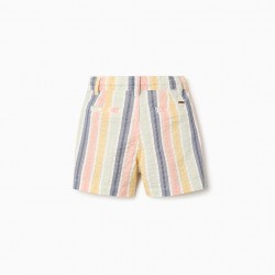 STRIPED COTTON SHORTS FOR BABY BOYS 'B&S', MULTICOLOR