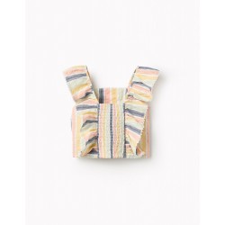 STRIPED TOP WITH RUFFLES FOR GIRLS 'B&S', MULTICOLOUR