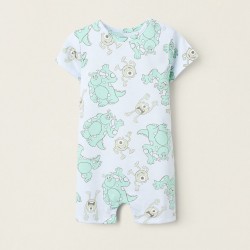 COTTON PYJAMAS-ROMPERS FOR BABY BOYS 'MONSTERS', BLUE/GREEN
