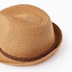STRAW HAT FOR BOYS, BROWN