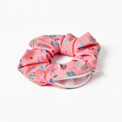 ELASTIC SCRUNCHIE WITH ZIPPER FOR GIRLS, MULTICOLOR