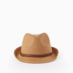 STRAW HAT FOR BOYS, BROWN