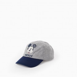KNITTED AND COTTON CAP FOR BOY 'MICKEY', DARK BLUE/GREY