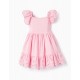 COTTON DRESS WITH ENGLISH EMBROIDERY FOR BABY GIRL, PINK