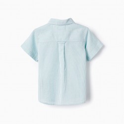 STRIPED SHIRT FOR BABY BOYS, GREEN/WHITE