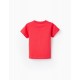 PACK 2 SHORT SLEEVE T-SHIRTS FOR BABY BOYS, RED/WHITE