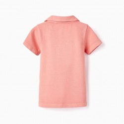 BABY BOY'S BUTTONLESS COTTON POLO SHIRT 'B&S', CORAL