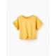 T-SHIRT WITH KNOT IN COTTON FOR GIRLS, YELLOW