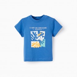 BABY BOY SHORT SLEEVE T-SHIRT 'L'ART DE DÉCOPÉ', BLUE