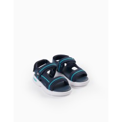 SPORTS SANDALS WITH STRAPPY FOR BABY BOY, BLUE/DARK BLUE