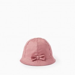 HAT WITH BOW FOR BABY AND GIRL, PINK
