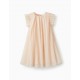 TULLE AND COTTON DRESS FOR GIRL 'SPECIAL DAYS', LIGHT PINK