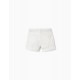 COTTON TWILL SHORTS FOR GIRLS, WHITE
