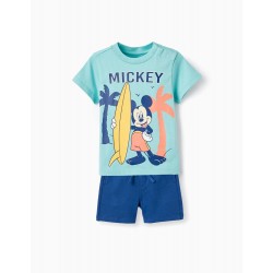 BABY BOY 'DISNEY - MICKEY MOUSE' COTTON T-SHIRT + SHORTS, BLUE