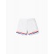 COTTON SHORTS WITH WAVY STRIPES FOR GIRLS 'YOU&ME', WHITE