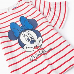 STRIPED T-SHIRT FOR GIRLS 'MINNIE MOUSE', WHITE/RED
