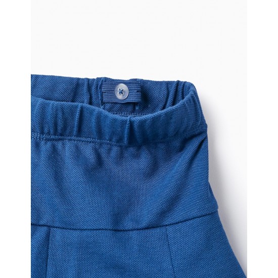 COTTON PIQUÉ SKIRT SHORTS FOR BABY GIRL 'MINNIE MOUSE', DARK BLUE