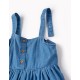 DENIM TOP WITH STRAPS FOR GIRLS, BLUE