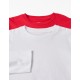 PACK OF 2 LONG SLEEVE T-SHIRTS FOR BOYS, RED/WHITE