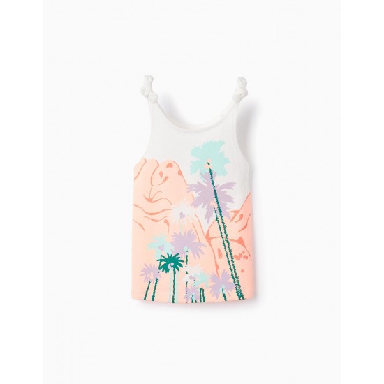 COTTON TOP WITH PRINT FOR GIRLS 'PALM TREES', MULTICOLOUR