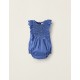 COTTON JUMPSUIT WITH ENGLISH EMBROIDERY FOR NEWBORN, BLUE