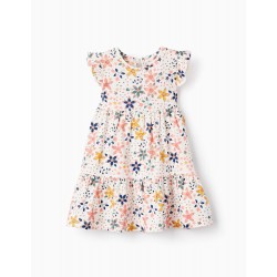 FLORAL COTTON DRESS FOR BABY GIRL, MULTICOLOR
