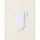 PACK 4 SHORT SLEEVE COTTON BODYSUITS FOR BABY 'NAVY', WHITE