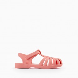 BABY GIRL RUBBER SANDALS 'JELLYFISH', PINK
