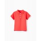 SHORT SLEEVE POLO SHIRT IN COTTON PIQUÉ FOR BABY BOYS, RED