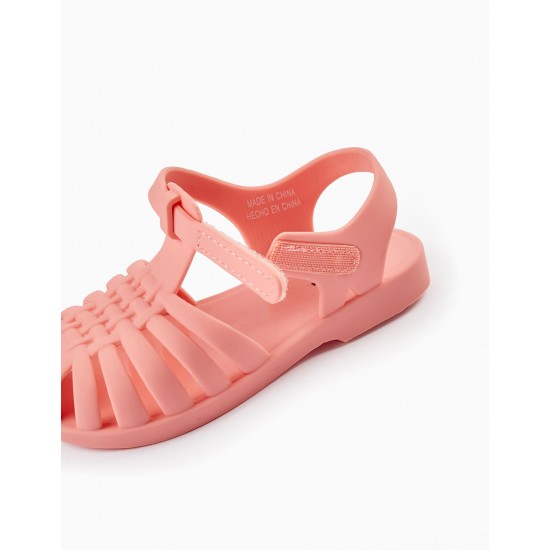 BABY GIRL RUBBER SANDALS 'JELLYFISH', PINK