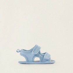 SANDALS WITH STRAPS FOR NEWBORN BOYS, LIGHT BLUE