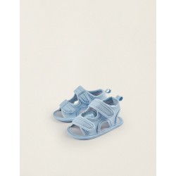 SANDALS WITH STRAPS FOR NEWBORN BOYS, LIGHT BLUE
