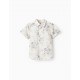 FLORAL COTTON BABY SHIRT FOR BABY BOY 'YOU&ME', WHITE