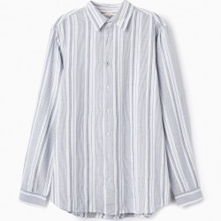 'YOU&ME' STRIPED SHIRT FOR ADULTS, WHITE/BLUE