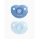 2 PHILIPS AVENT BLUE 0-6M SOOTHIE SILICONE PACIFIERS