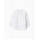 COTTON SHIRT WITH HAND COLLAR FOR BABY BOY, WHITE