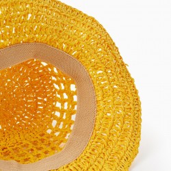 STRAW HAT FOR GIRL, YELLOW