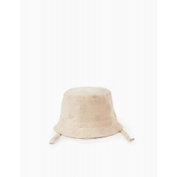 HAT WITH FLOWERS FOR GIRLS AND BABIES, BEIGE