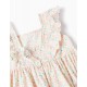 FLORAL COTTON DRESS FOR GIRL, WHITE