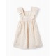 FLORAL COTTON DRESS FOR GIRL, WHITE